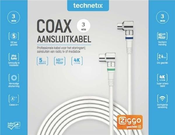 Grote foto technetix coaxkabel rla 21 ziggo geschikt diverse lengtes audio tv en foto onderdelen en accessoires