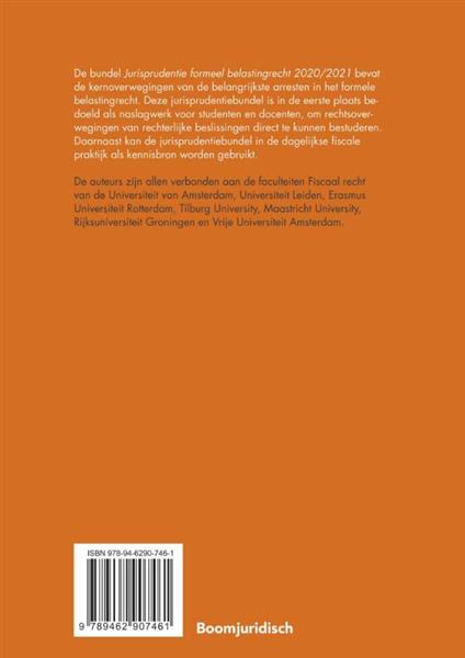 Grote foto jurisprudentie formeel belastingrecht 2020 2021 boom fiscale studieboeken boeken wetenschap