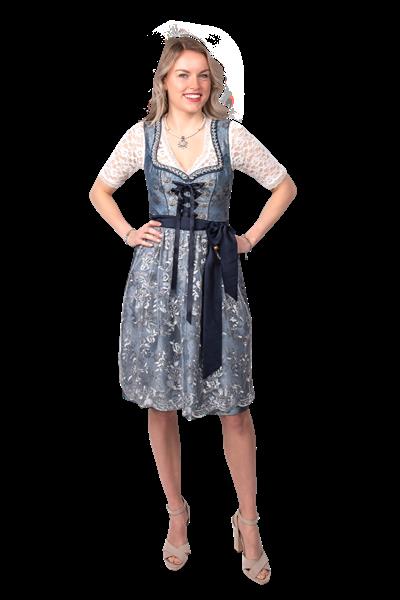 Grote foto blauw zilveren dirndl jurk oktoberfest dames 2 delig verzamelen overige verzamelingen