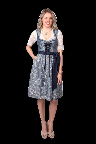 Grote foto blauw zilveren dirndl jurk oktoberfest dames 2 delig verzamelen overige verzamelingen