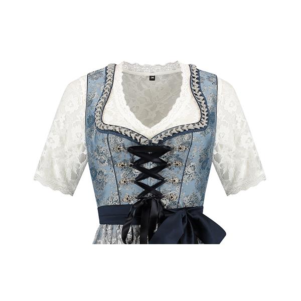 Grote foto blauw zilveren dirndl jurk oktoberfest dames 2 delig verzamelen overige verzamelingen