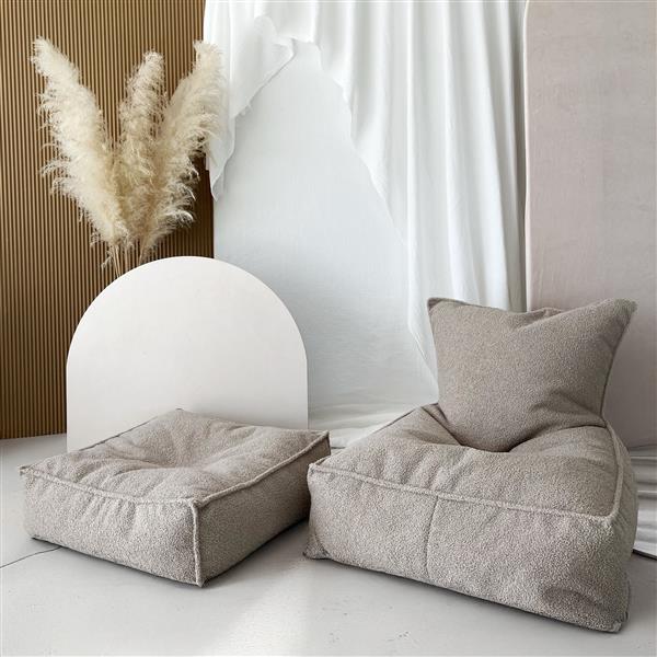 Grote foto boucl ottoman kinderpoef beige beige kinderen en baby complete kinderkamers