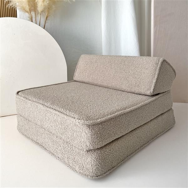 Grote foto boucl lounger beige kinderstoel lounger en speelplek beige kinderen en baby complete kinderkamers