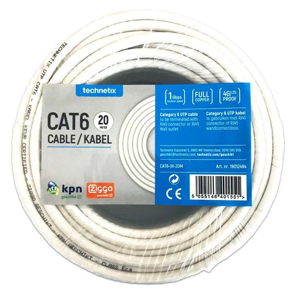 Grote foto technetix cat6 ih 20 installatiekabel 20 meter eca audio tv en foto onderdelen en accessoires