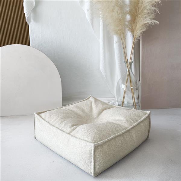 Grote foto boucl ottoman kinderpoef creme creme kinderen en baby complete kinderkamers