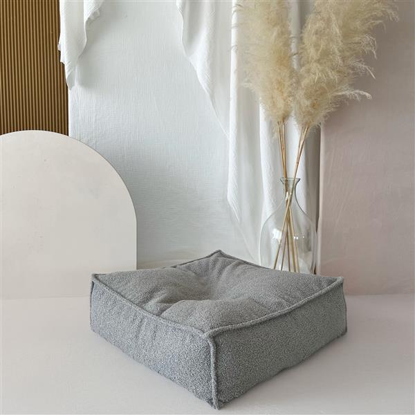 Grote foto boucl ottoman kinderpoef grey grey kinderen en baby complete kinderkamers