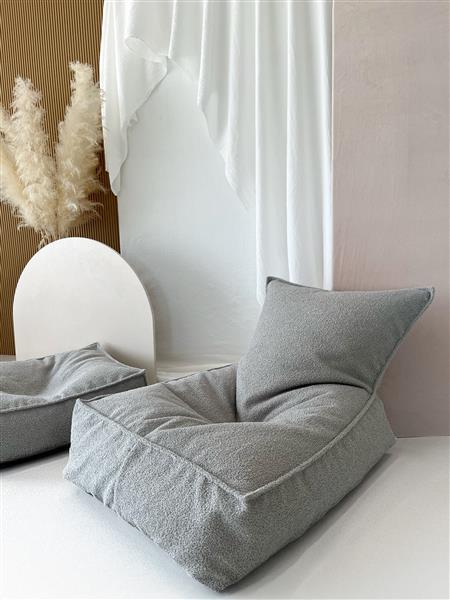 Grote foto boucl ottoman kinderpoef grey grey kinderen en baby complete kinderkamers