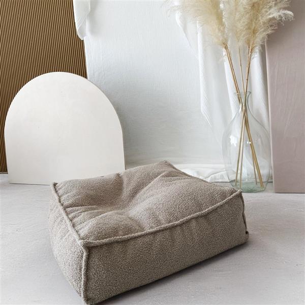 Grote foto boucl ottoman kinderpoef beige beige kinderen en baby complete kinderkamers