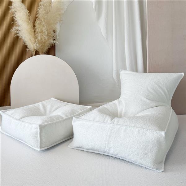 Grote foto boucl zitzak voor kinderen wit beanbag wit kinderen en baby complete kinderkamers