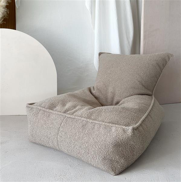 Grote foto boucl zitzak voor kinderen beige beanbag beige kinderen en baby complete kinderkamers