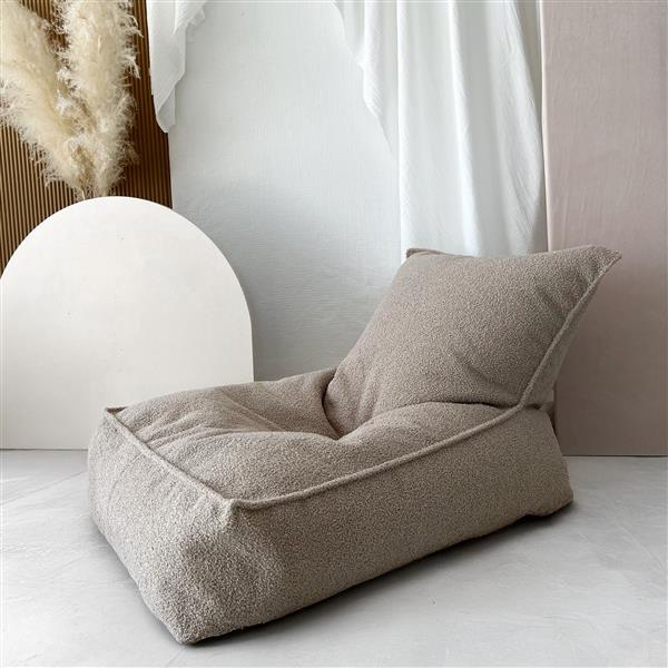 Grote foto boucl zitzak voor kinderen beige beanbag beige kinderen en baby complete kinderkamers
