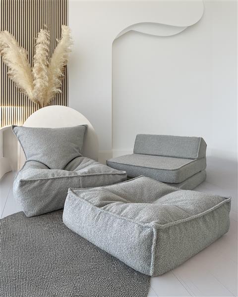 Grote foto boucl lounger wit kinderstoel lounger en speelplek grey kinderen en baby complete kinderkamers