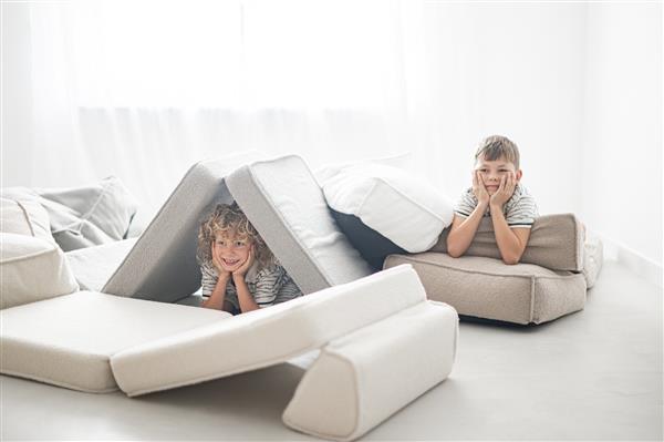 Grote foto boucl lounger wit kinderstoel lounger en speelplek grey kinderen en baby complete kinderkamers