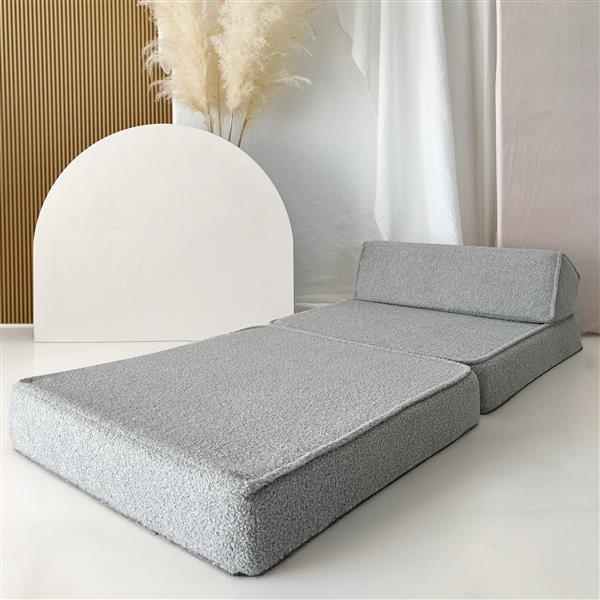 Grote foto boucl lounger wit kinderstoel lounger en speelplek grey kinderen en baby complete kinderkamers