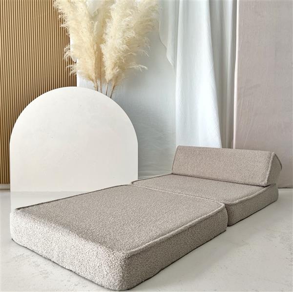 Grote foto boucl lounger beige kinderstoel lounger en speelplek beige kinderen en baby complete kinderkamers