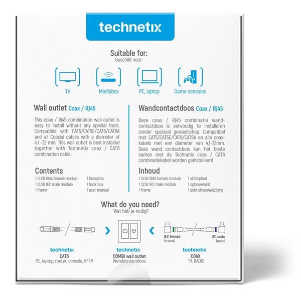 Grote foto technetix cl50 combi tv rj45 wcd einddoos doe het zelf en verbouw lasapparaten