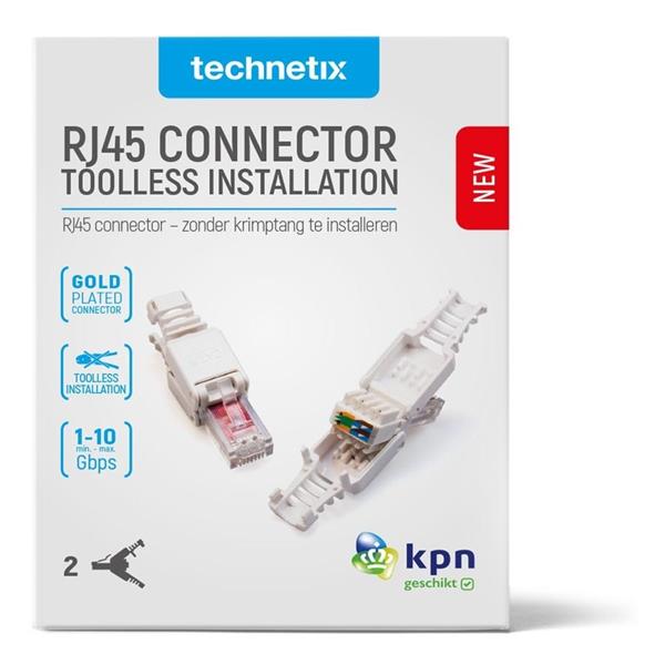 Grote foto echnetix rj45 diy connectoren cat6 per 2 stuks computers en software netwerkkaarten routers en switches