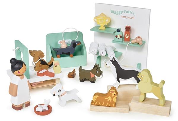 Grote foto houten hondentrimsalon waggy tails audio tv en foto algemeen