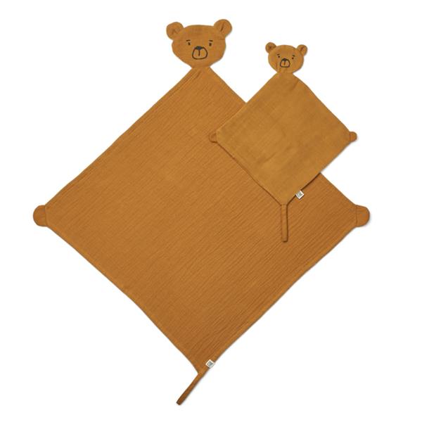 Grote foto knuffeldoek ayla bear golden caramel 2 st audio tv en foto algemeen
