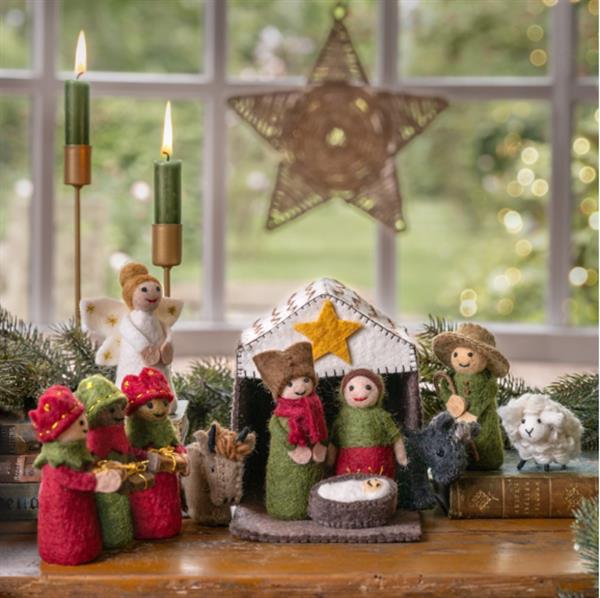 Grote foto kerststal rood groen audio tv en foto algemeen