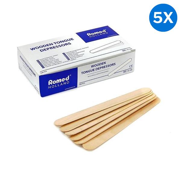Grote foto 5x romed houten tongspatels 100 stuks audio tv en foto algemeen