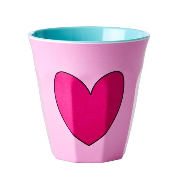 Grote foto melamine beker pink heart medium audio tv en foto algemeen