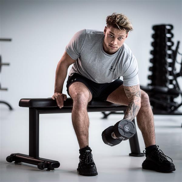 Grote foto lmx94.td dumbbelltoren incl. pu dumbbells 1 t m 10 kg audio tv en foto algemeen