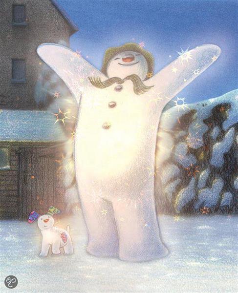 Grote foto de sneeuwman en de sneeuwhond audio tv en foto algemeen