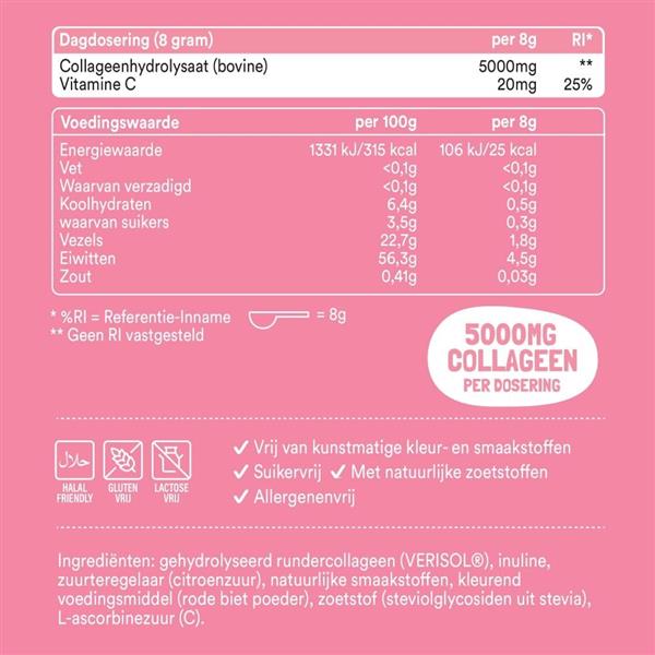 Grote foto collagen powder lemonade 240gr audio tv en foto algemeen