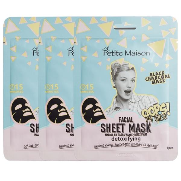 Grote foto detoxifying facial sheet mask 3x25ml audio tv en foto algemeen