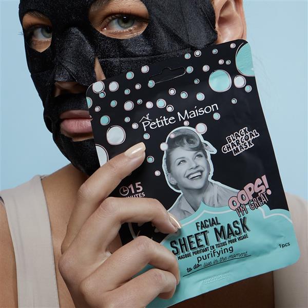 Grote foto purifying black charcoal facial sheet mask 3x25ml audio tv en foto algemeen