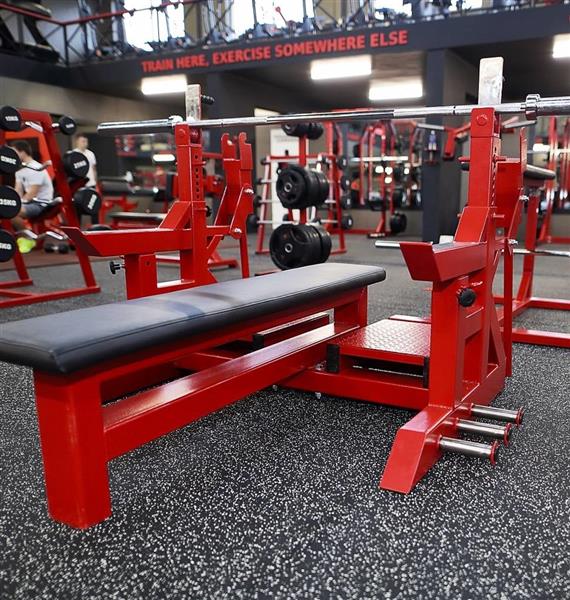 Grote foto olympic flat bench press professioneel custom made audio tv en foto algemeen