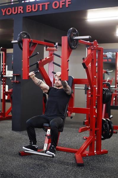 Grote foto sitting chest press machine plate loaded audio tv en foto algemeen