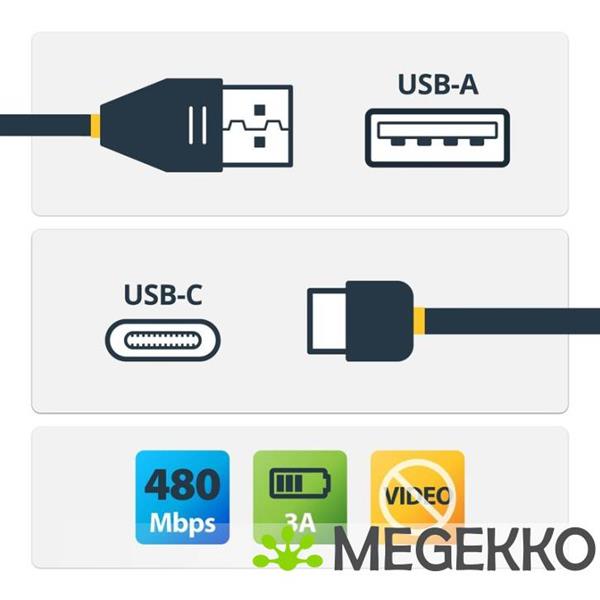 Grote foto startech.com usb 2.0 naar usb c kabel 1m zwart computers en software overige computers en software