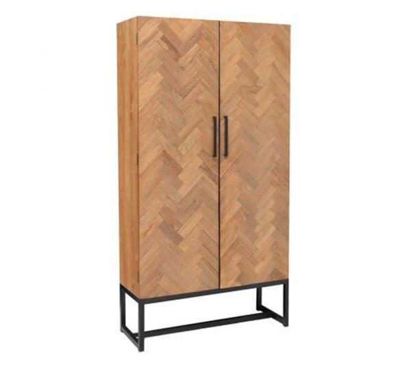 Grote foto wandkast accent big 105 cm teakhout visgraatmotief huis en inrichting eettafels