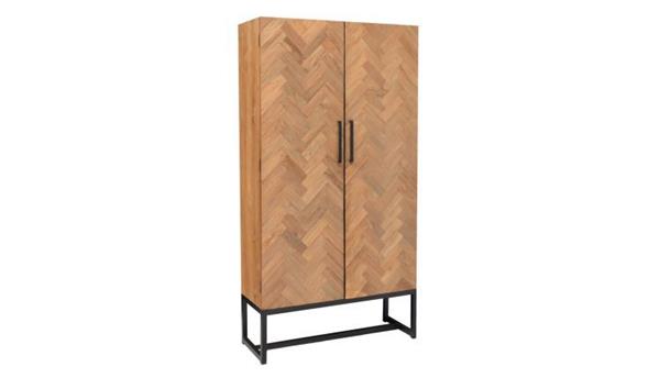 Grote foto wandkast accent big 105 cm teakhout visgraatmotief huis en inrichting eettafels