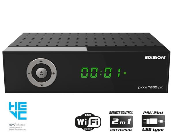 Grote foto edision picco t265 pro hd dvb t2c h.265 hevc telecommunicatie zenders en ontvangers