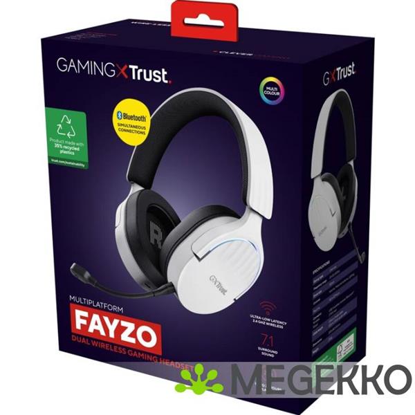Grote foto trust gxt 491w fayzo wireless gaming headset rgb wit audio tv en foto koptelefoons
