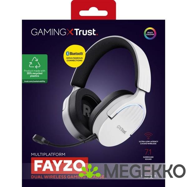 Grote foto trust gxt 491w fayzo wireless gaming headset rgb wit audio tv en foto koptelefoons