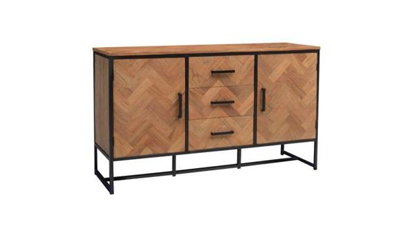 Grote foto dressoir accent 145 cm visgraat teakhout huis en inrichting eettafels