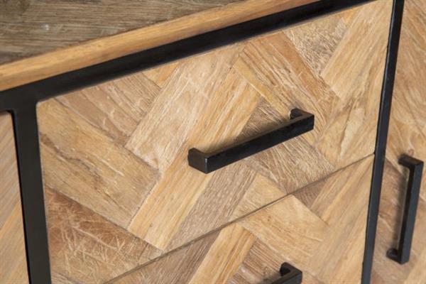 Grote foto dressoir accent 145 cm visgraat teakhout huis en inrichting eettafels