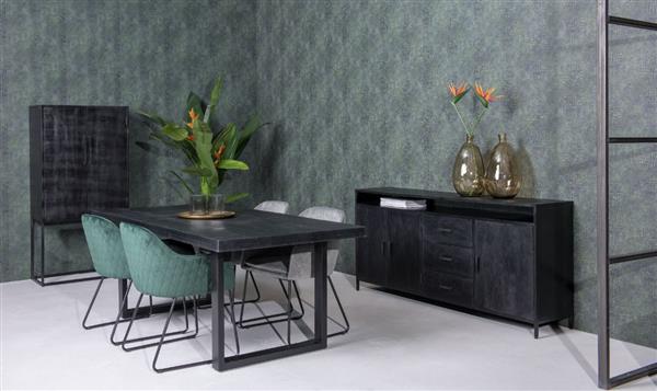 Grote foto dressoir kala open 180 cm zwart mangohout huis en inrichting eettafels