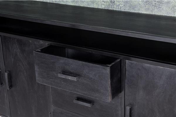 Grote foto dressoir kala open 180 cm zwart mangohout huis en inrichting eettafels