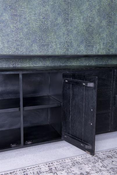Grote foto dressoir kala open 180 cm zwart mangohout huis en inrichting eettafels