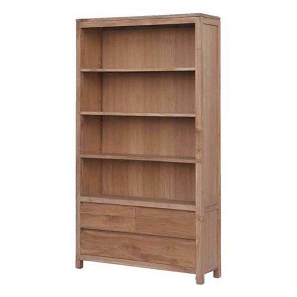Grote foto boekenkast corona 120 cm teakhout huis en inrichting eettafels