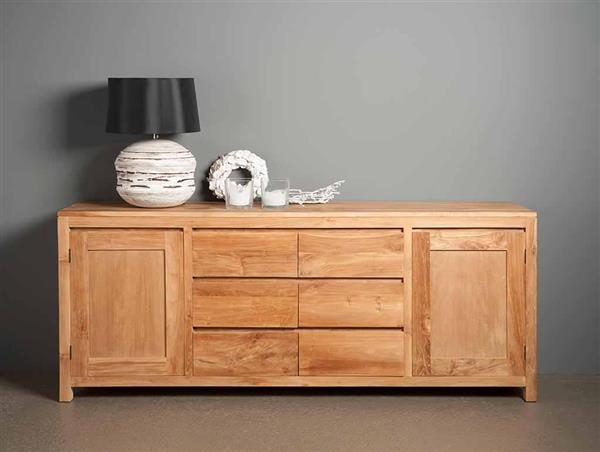 Grote foto dressoir corona 220 cm teakhout huis en inrichting eettafels
