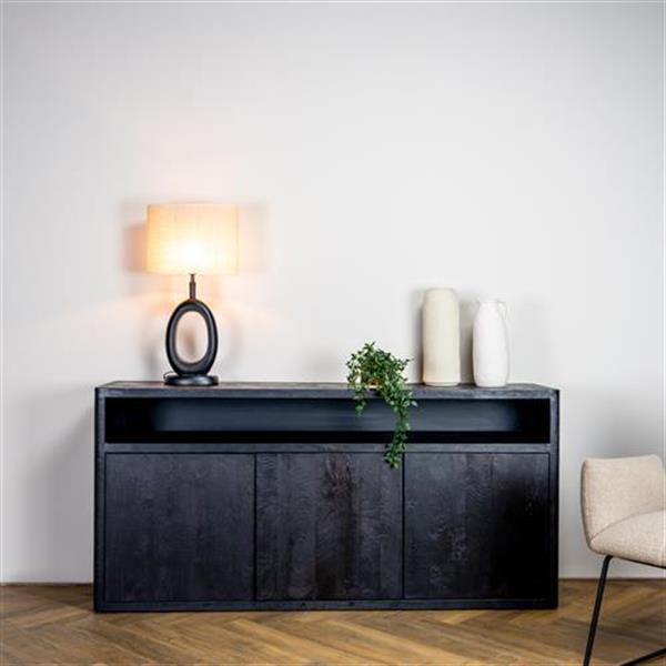 Grote foto dressoir tenna zwart mangohout 180 cm huis en inrichting eettafels