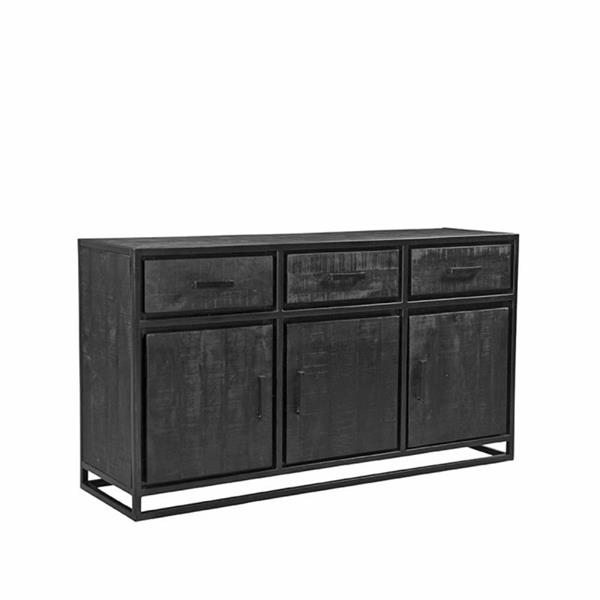 Grote foto dressoir chili 170x45x90 cm zwart mangohout zwart metaal huis en inrichting eettafels