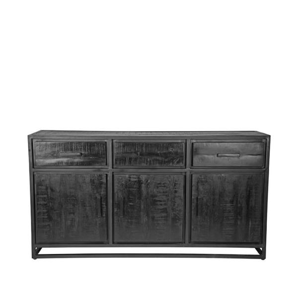 Grote foto dressoir chili 170x45x90 cm zwart mangohout zwart metaal huis en inrichting eettafels