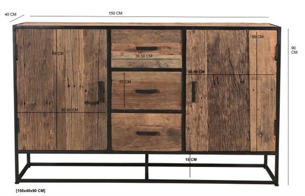 Grote foto dressoir dakota 150x40x90 cm huis en inrichting eettafels